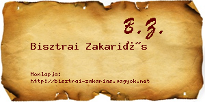 Bisztrai Zakariás névjegykártya